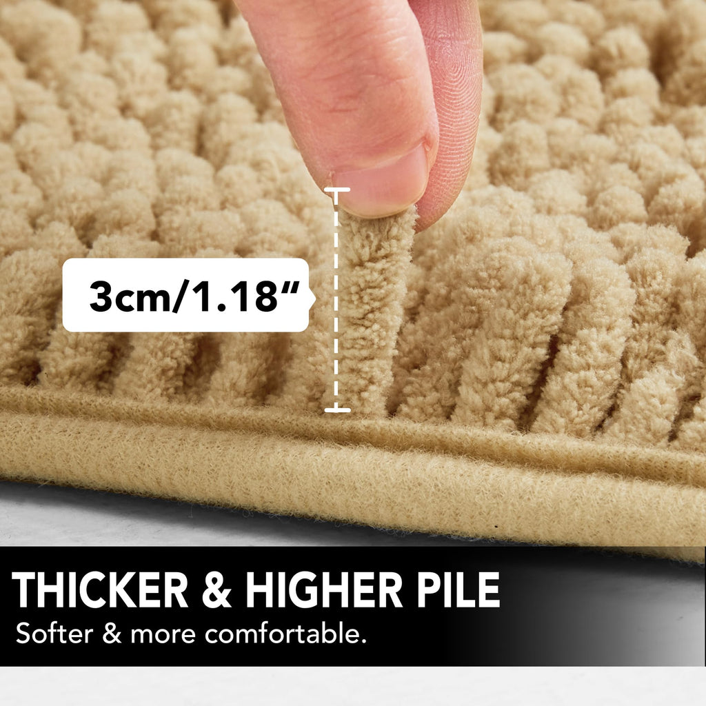 Deconovo Bath Mat 44x24 Inch Non-Slip, Ultra Absorbent, Machine Washable Microfiber Rug for Bathroom Floor, Hotel & Home Use – Oeko-TEX Certified, Quick Dry, Soft Plush Feel Red