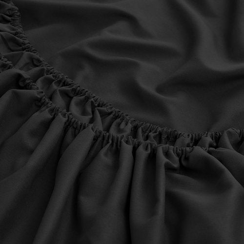 Linenline Full Sheet Set - Cooling Rayon Bamboo Sheets | 6-Piece Luxury Set, 16" Deep Pocket, Black