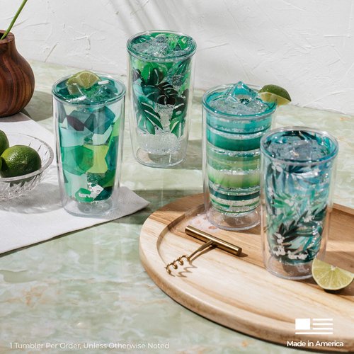 Tervis Midcentury Modern Mid Mod Minimal Collection Made in USA Double Walled Insulated Tumbler Travel Cup Keeps Drinks Cold & Hot, 16oz 4pk, Assorted