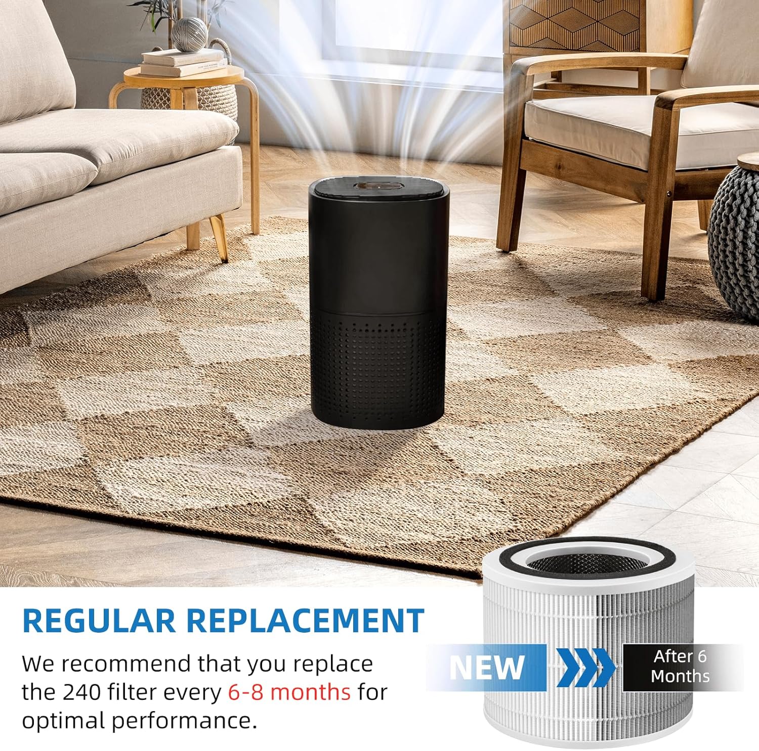 APPLIANCEMATES 240 True Filter Replacement - 3-in-1 Activated Carbon Filters for PuroAir 240 | 2 Pack