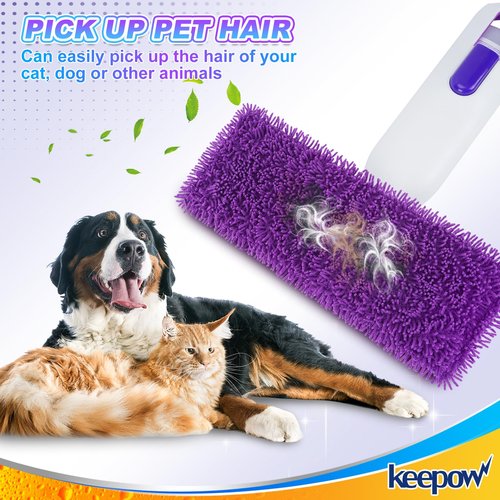 KEEPOW Reusable Power Mop Refill Pads Compatible with Swiffer PowerMop, Microfiber Power Mop Refills, Power Mop Pads for Hardwood Floor Cleaning, 2 Pack (Mop is Not Included)