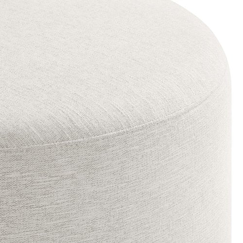 Modway Callum 23 Inch Round Ottoman in Ivory Fabric, Woven Heathered Fabric - Upholstered Ottoman for Living Room - Ottoman Side Table, Small Ottoman Coffee Table - Accent Table or Footrest Ottoman