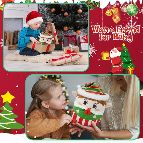 LSYDCARM Christmas Plush Pillow, 8 Inch Soft Christmas Elf Plush Stuffed Animal Toy, Cuddly Xmas Stuffed Plush Xmas Birthday Party Favor Gift for Boys Girls Office Home Decoration