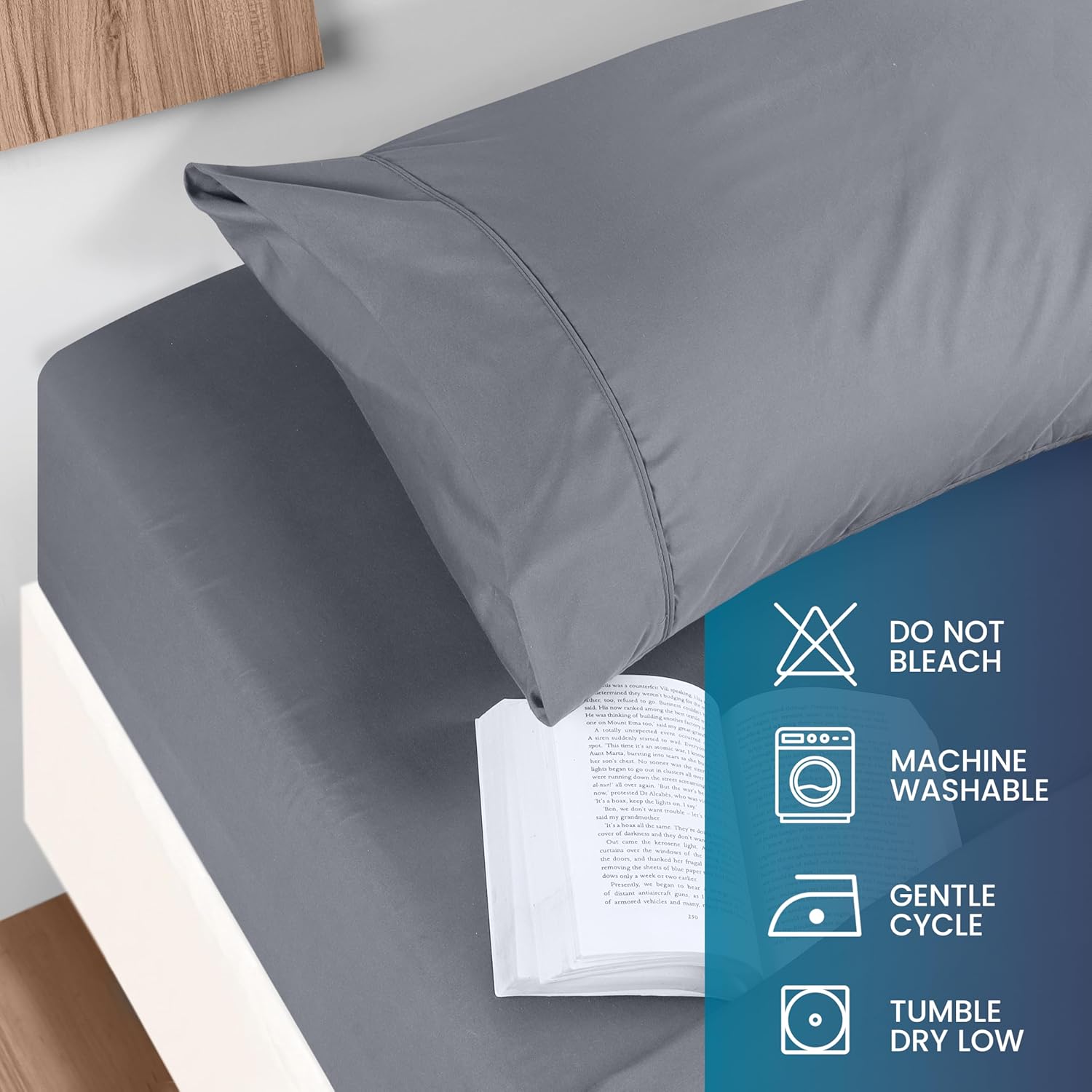 Utopia Bedding Twin Size Sheet Set - Soft Brushed Microfiber - Deep Pocket, Includes Fitted & Flat Sheet | Grey