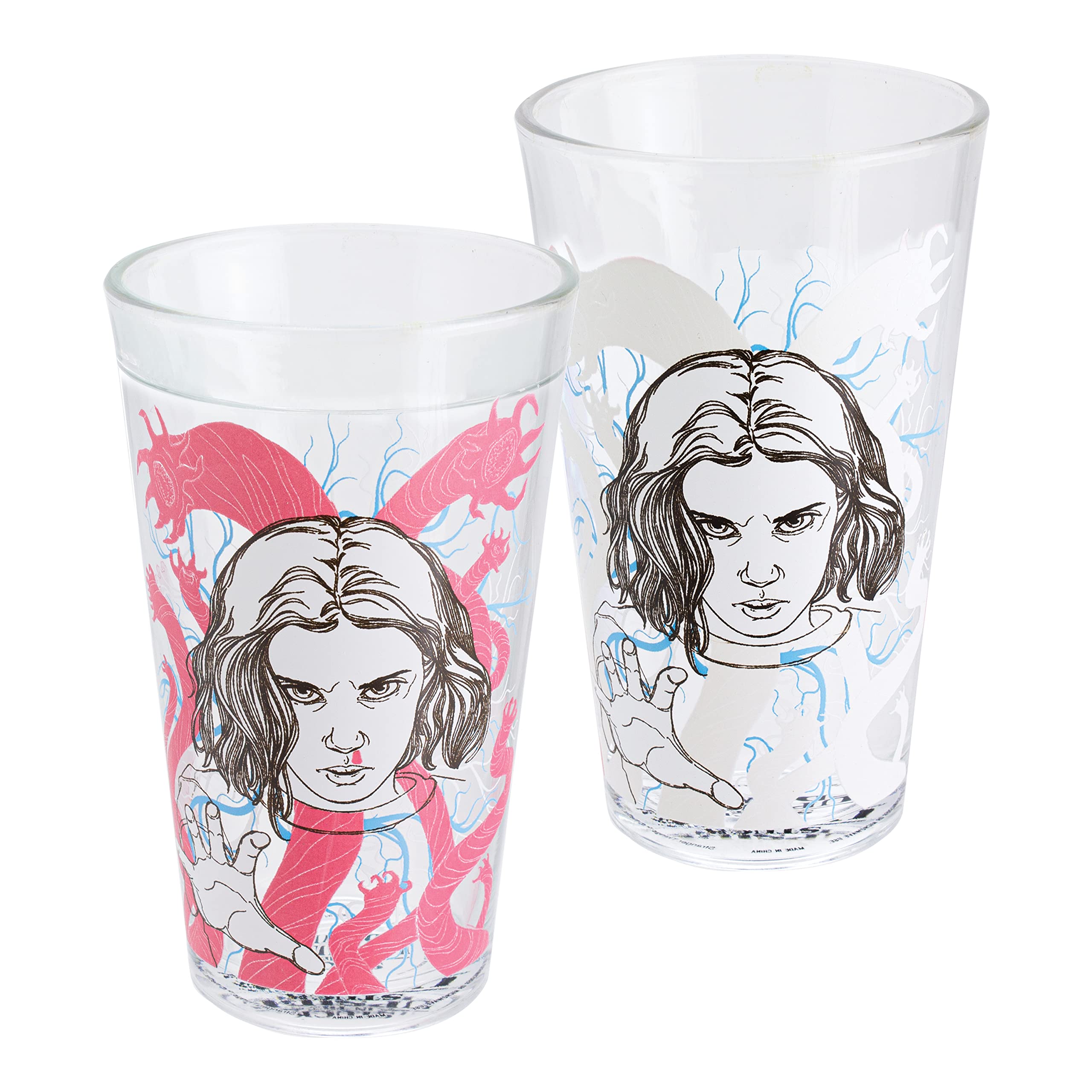 Paladone Stranger Things Eleven Drinking Glass | Color Change Cup Horror Movie Merchandise, Red, 1 Count (Pack of 1)