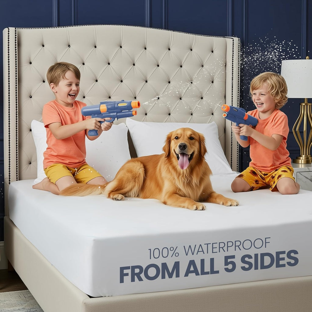 Utopia Bedding Waterproof Twin Mattress Protector - Premium Breathable Fitted Cover (White)