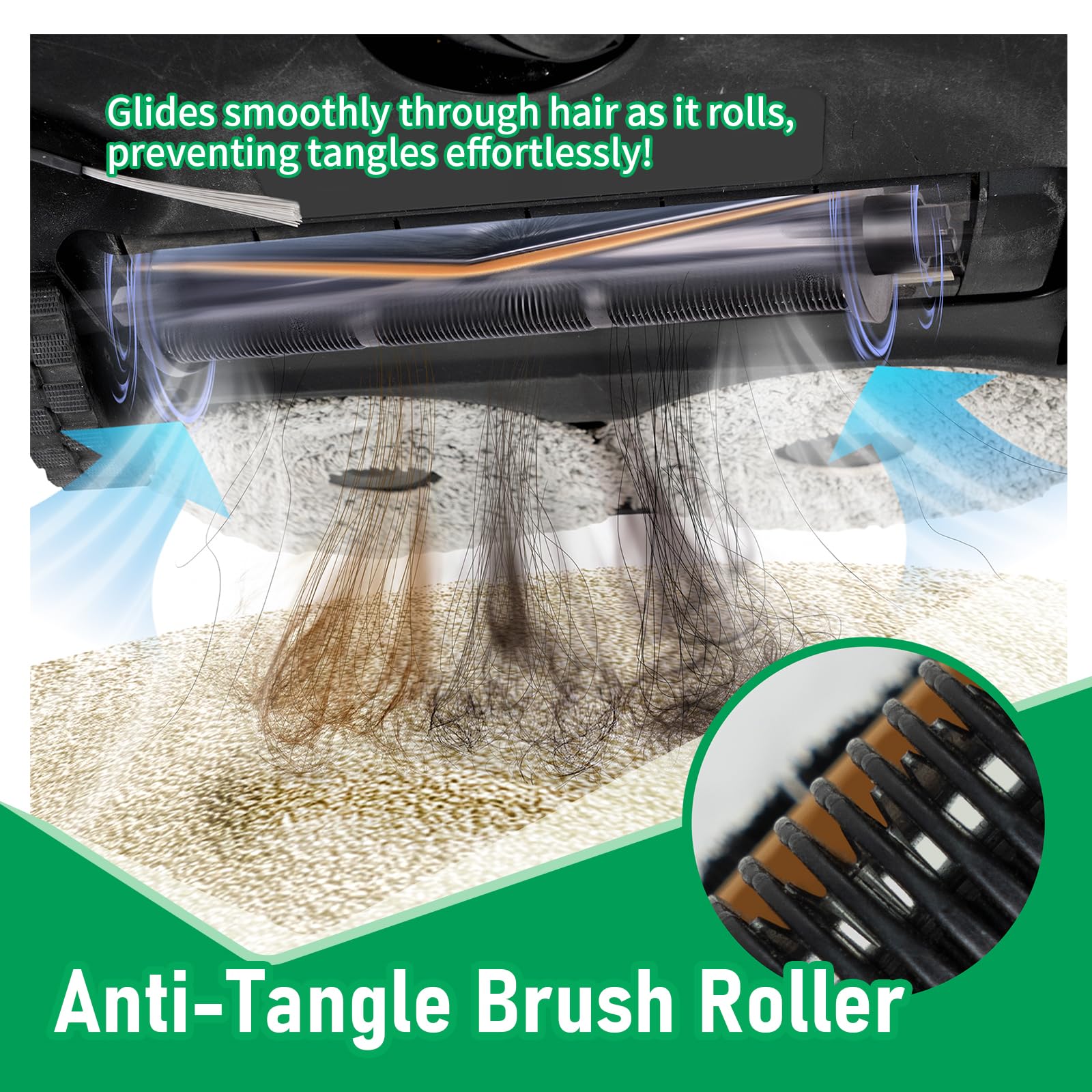L40 Ultra TriCut Main Brush Replacement Compatible with Dreame X40 Ultra/X30 Ultra/L10s Pro Ultra/L10s Ultra/L20 Ultra | Anti-Hair Wrap Roller | Deep Cleaning for Pet Hair, Carpet & Hard Floor