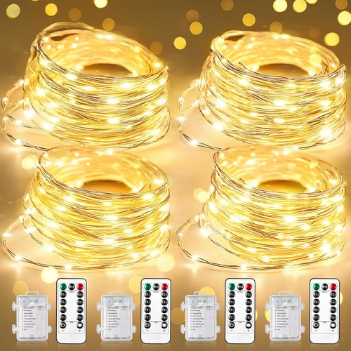 Fairy Lights | 33Ft Battery Operated 100 LED Twinkle Lights with Remote & Timer - Waterproof for Weddings & Decor