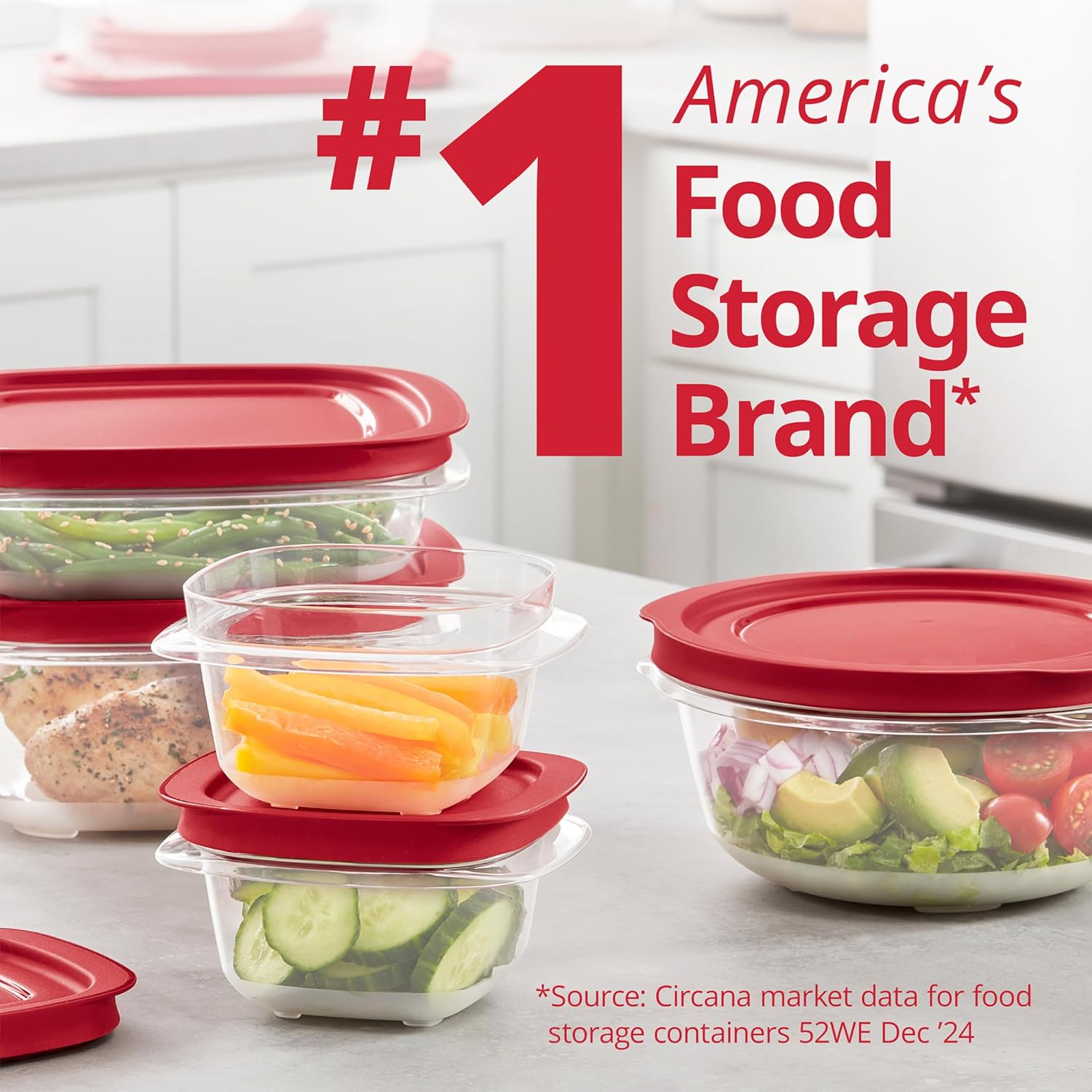 Rubbermaid EasyStore Food Storage Containers - 14-Piece Set with Lids for Organized Kitchen