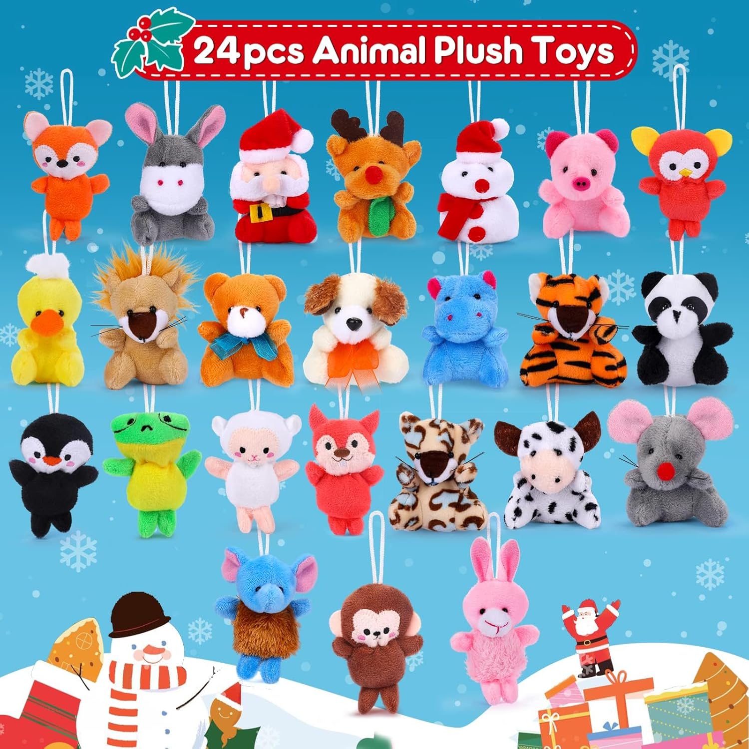 Advent Calendar 2025 - Kids' 24-Day Christmas Countdown with Mini Animal Plush Toys | Perfect Holiday Gifts