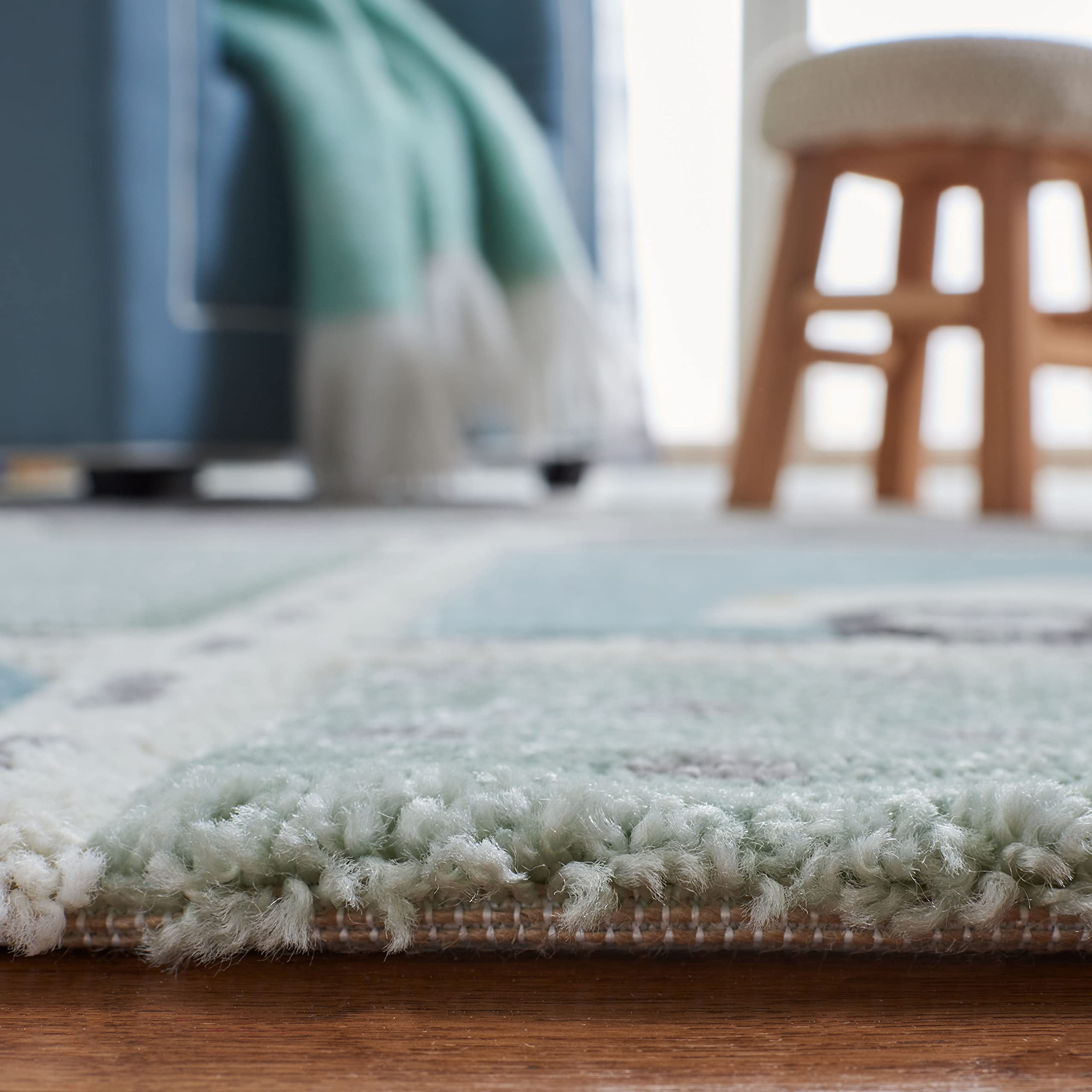 SAFAVIEH Carousel Kids Collection Accent Rug - 2' x 3', Grey & Light Blue, Non-Shedding & Easy Care, Ideal for High Traffic Areas for Boys & Girls in Playroom, Nursery, Bedroom (CRK193F)