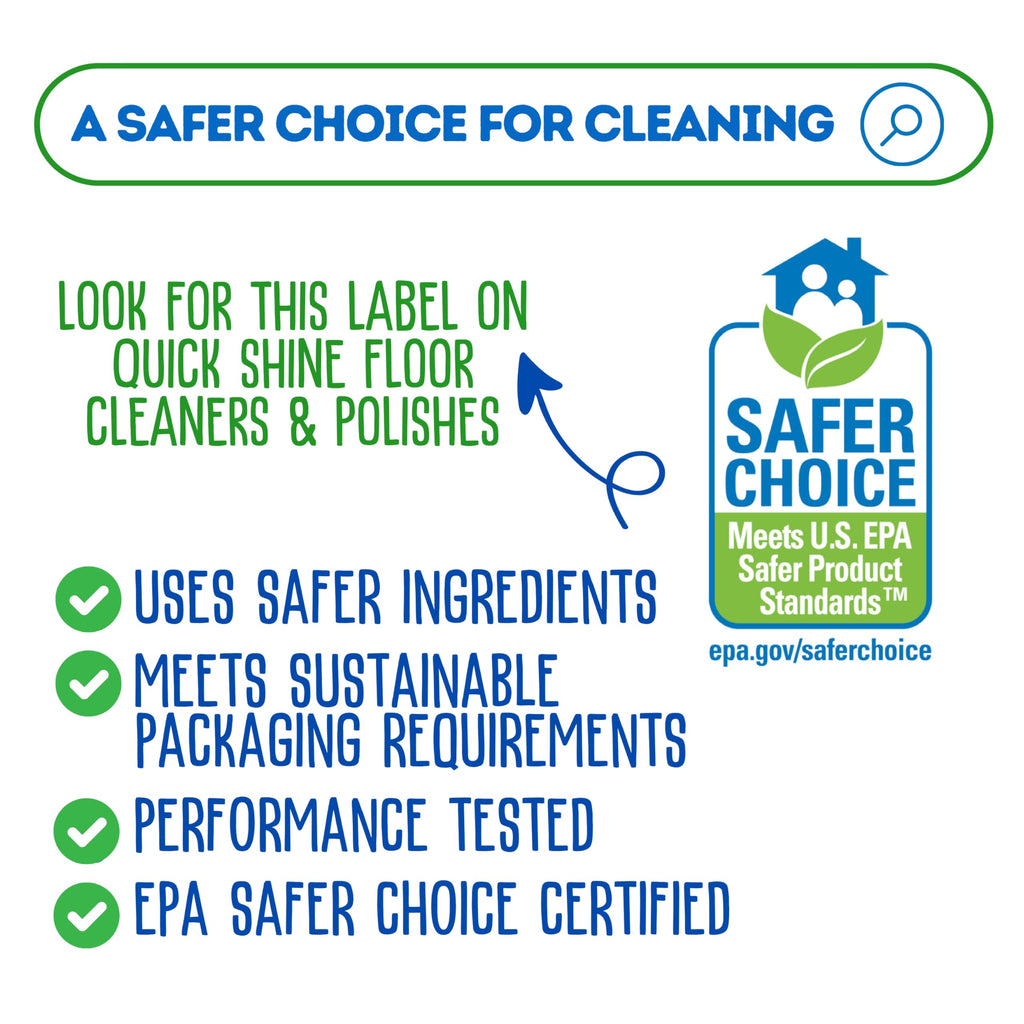 Quick Shine Hardwood Floor Cleaner & Wood Floor Polish w/Plant-Derived Carnauba 2-27oz Bottles, Removes Scratches, Safer Choice, A Clean That Can Be Seen
