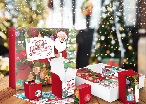 DIY Christmas Advent Calendar to Fill Empty Gift Box Set 2025-24 Days of Surprise Boxes for Kids, Family & Friends - Red