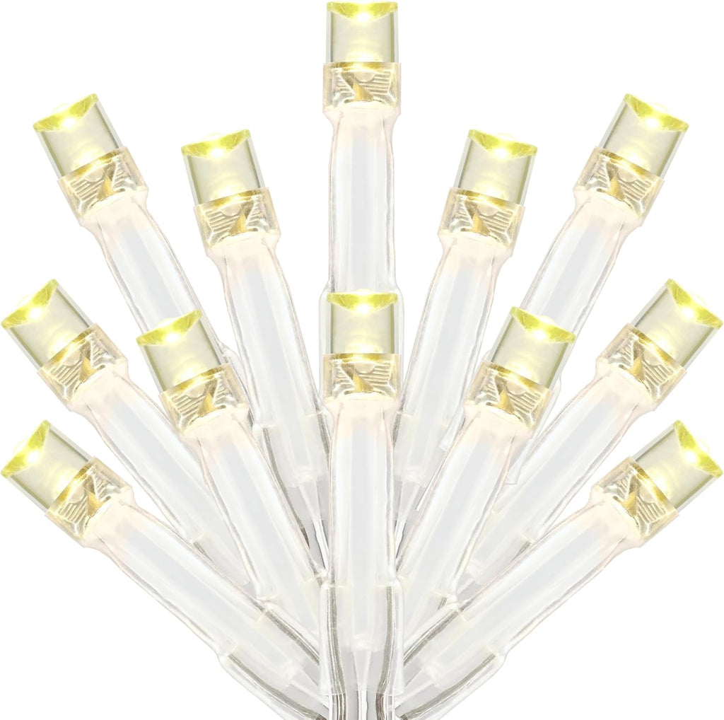 Skiennix 300 Count Warm White LED Christmas Lights - 100 Feet Wide Angle with 8 Modes & Clear Cord