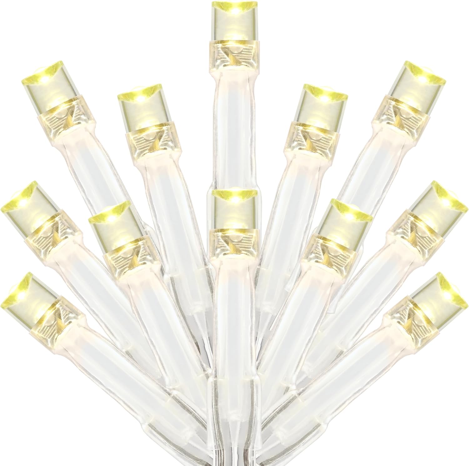 Skiennix 300 Count Warm White LED Christmas Lights - 100 Feet Wide Angle with 8 Modes & Clear Cord