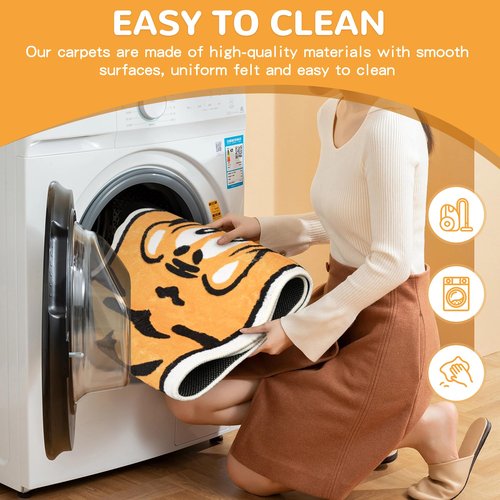 Area Rugs for Bedroom 1.3' X 3.9', Washable Cat Irregular Shaped Rug Cute Carpet Kid Funny Cartoon Rugs, Room Decor Cat Dog Shaped Pet and Children Entryway Rug (Tiger Skin)
