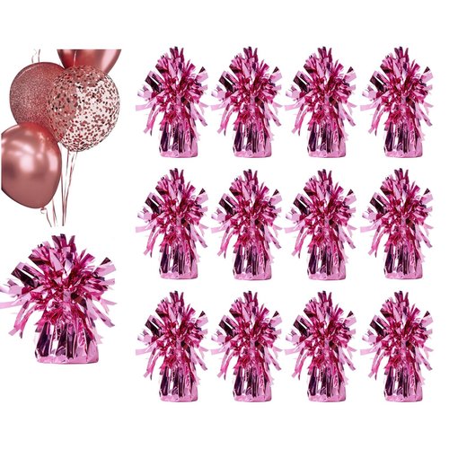 Moretreat Balloon weights, 12 pieces, aluminum foil, suitable for birthday parties, gatherings, weddings, dinners and other occasions, weight 0.36lb (Pink)