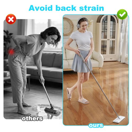 JOYMOOP Mop Handle Extension Rods, for Extending & Replacing Flat Mop, Stainless Steel Mop Handle Rods, Pack of 2 pcs Rods