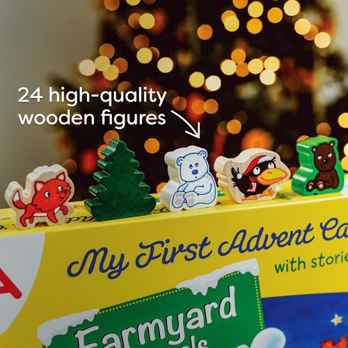 HABA My First Advent Calendar - Farmyard Themed Wooden Animals for Toddler Christmas Fun | Reusable Design