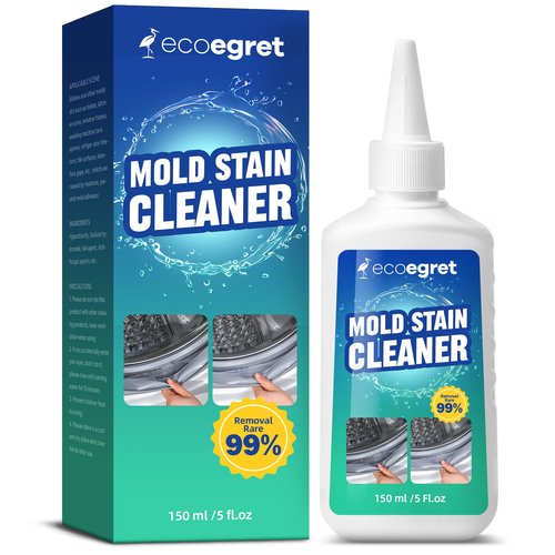 EcoEgret Mold Stain Remover Gel (5 Fl Oz), Multifunctional Mold Stain Remover, Heavy Duty Stain Gel Cleaner for Front Loader Washing Machine Seal, Bathroom Grout, Shower, Caulk