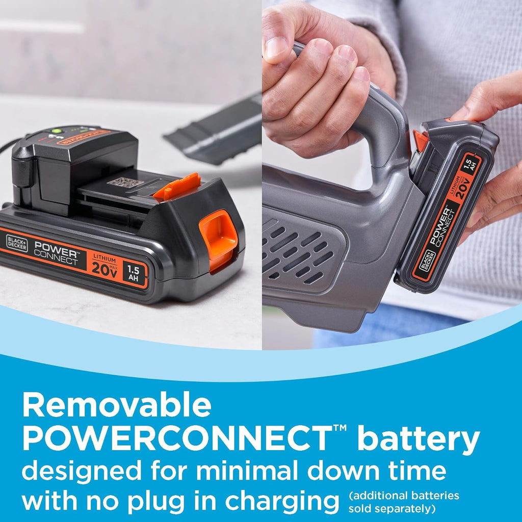 BLACK+DECKER 20V MAX POWERCONNECT Cordless Handheld Vacuum - Lightweight, Bare Tool Only