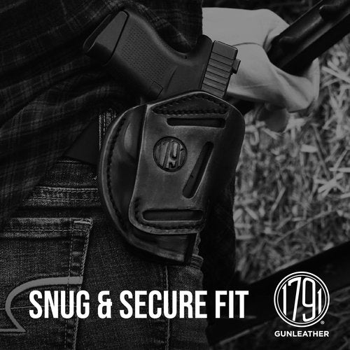 1791 Gunleather 3-Way 1911 Holster - Ambidextrous OWB CCW Leather Gun Holster - Fits All 1911 Models Sig, Colt, Kimber, Ruger, Browning, Taurus and Remmington