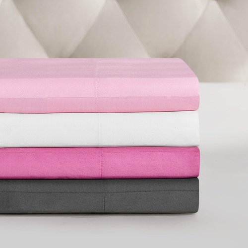 Juicy Couture Royal Dreams Twin Sateen 3 Piece Sheet Set - 100% Cotton Luxury Bed Sheets, Pink