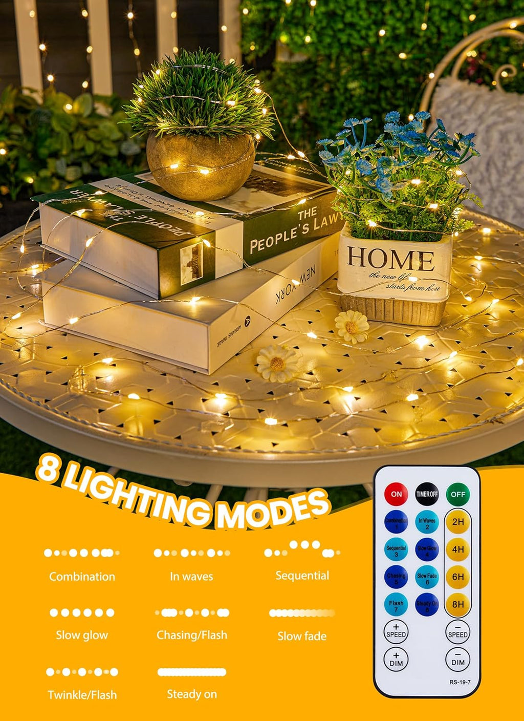 Skiennix Fairy Lights - 200 LED Waterproof String Lights with Remote & Timer | 66 Feet for Bedroom & Party Decor