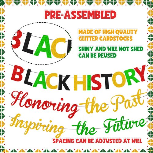CUUSNNY Black History Month Banner,Honoring The Past Inspiring The Future Banner African American Black Cultural History Party Decorations