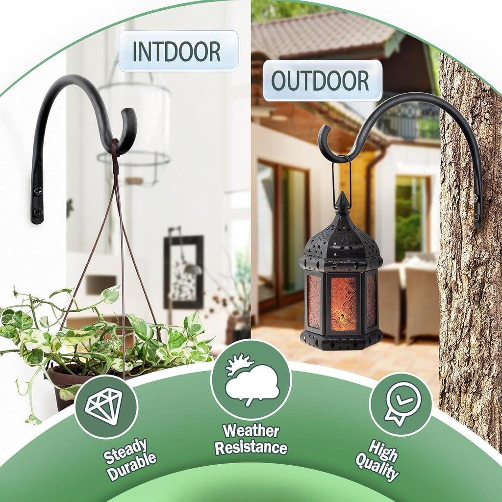Qiang Ni Hanging Plant Bracket Hooks - 5.5 Inch Rust-Resistant Wall Planters | 2 Piece Set for Outdoor Decor