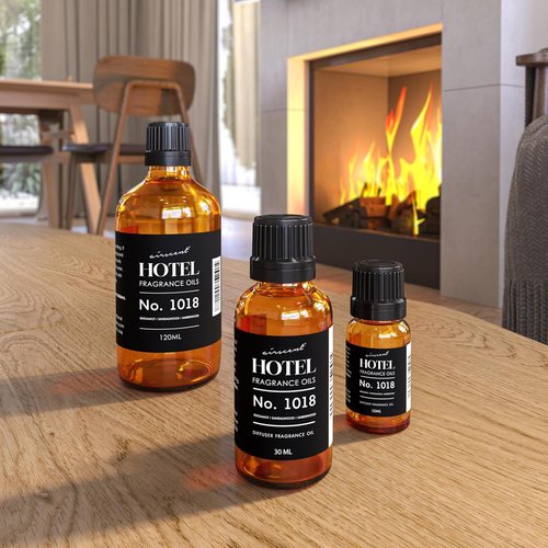 AirScent Hotel Diffuser Oil No. 1018 - Bergamot Sandalwood Amberwood | Premium Fragrance Oil for Ultrasonic Diffusers - 10 ml Glass Bottle