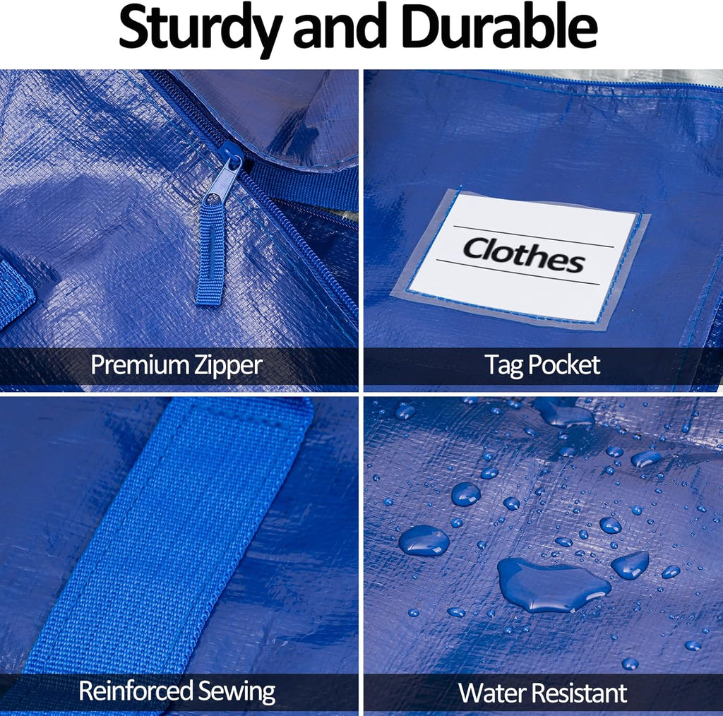Storage Bags - Waterproof Large Organizer Bags by [Brand Name] | 2 Pack for Clothes, Blankets & Laundry - 65LB Capacity