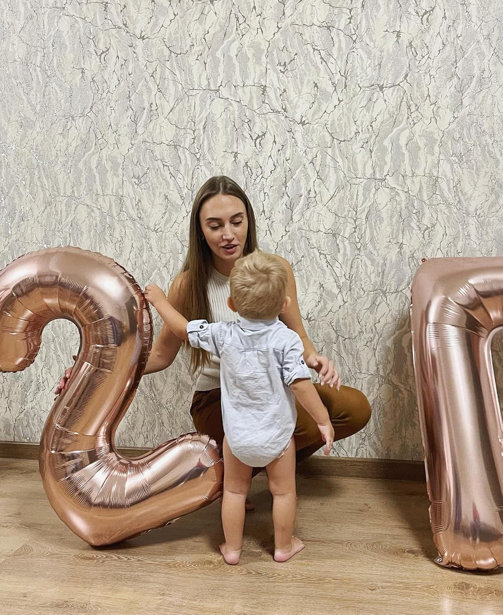 Rose Gold Number 17 Balloon - 40 Inch 17th Birthday Decorations for Girls & Boys