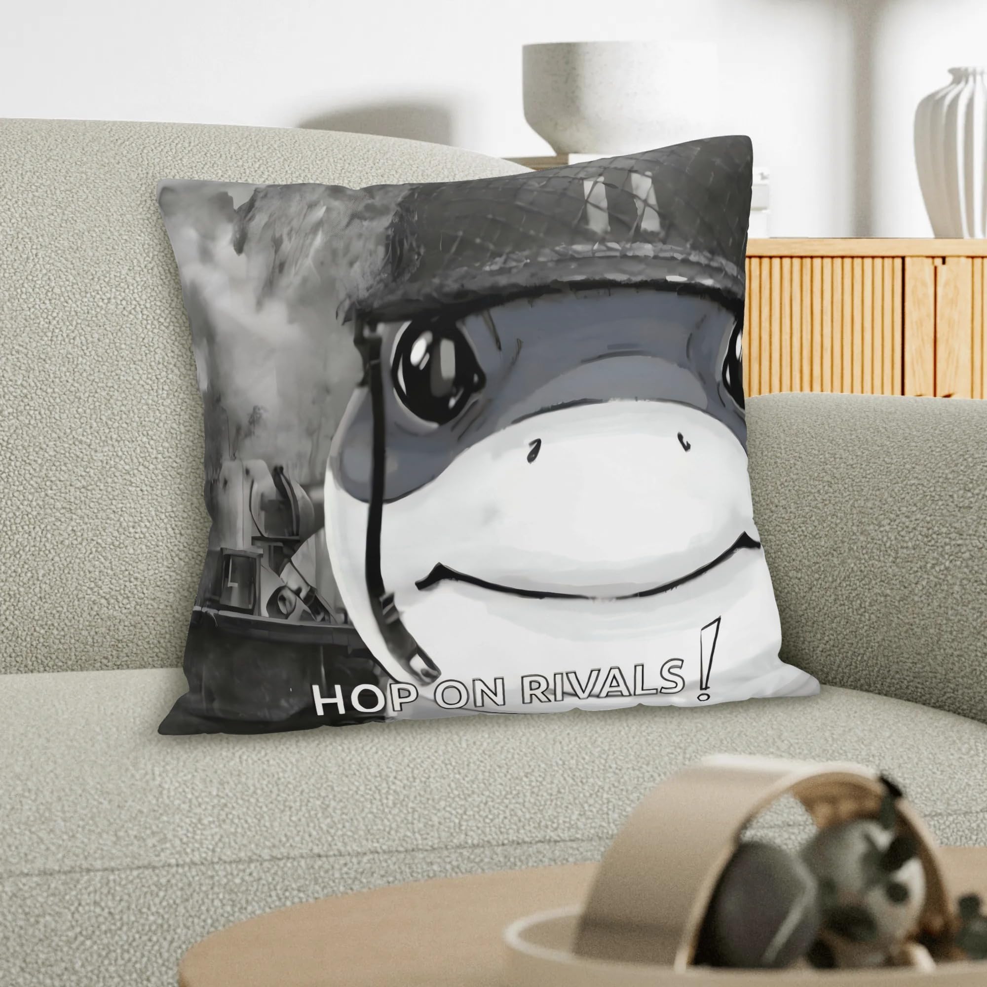 Jeff Shark Funny Meme Throw Pillow Covers 18x18 Inch Funny Pillows Velvet Decorative Pillowcase Home Decor Living Room Cushion Case Funny Gift Decor for Bed Sofa Couch