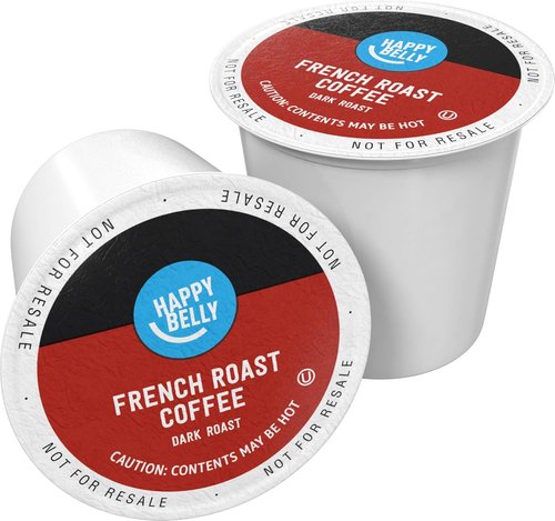 Happy Belly Dark Roast Coffee Pods - French Roast, Compatible with Keurig 2.0 | 100 Count