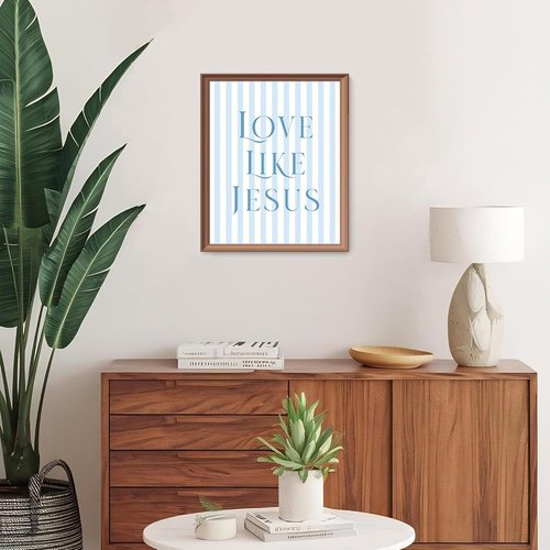 LARTSFRO Coquette Blue Bow Wall Art Decor - Inspirational Christian Posters for Teen Girls | 12x16 Inch Set of 4 Unframed