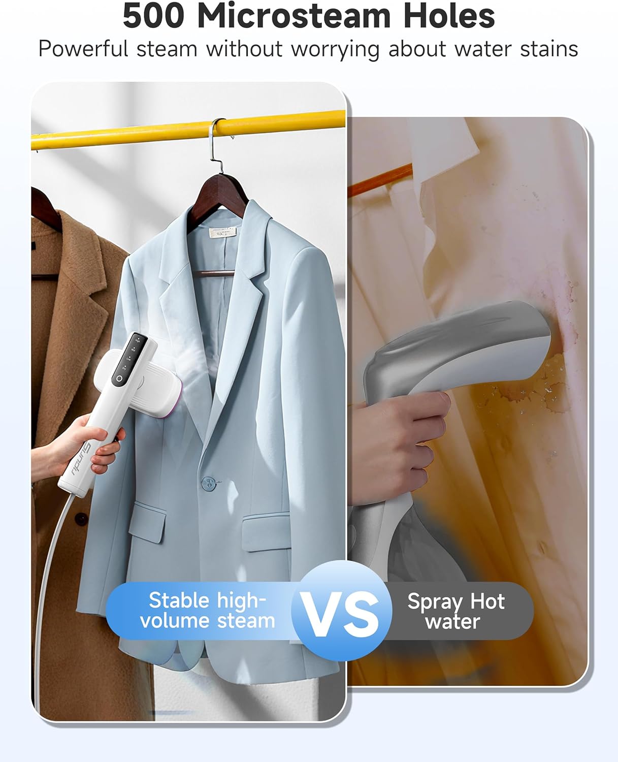 Skiennix Travel Steamer - Portable Handheld Clothing Wrinkle Remover - 1200W Power, 100ml Capacity