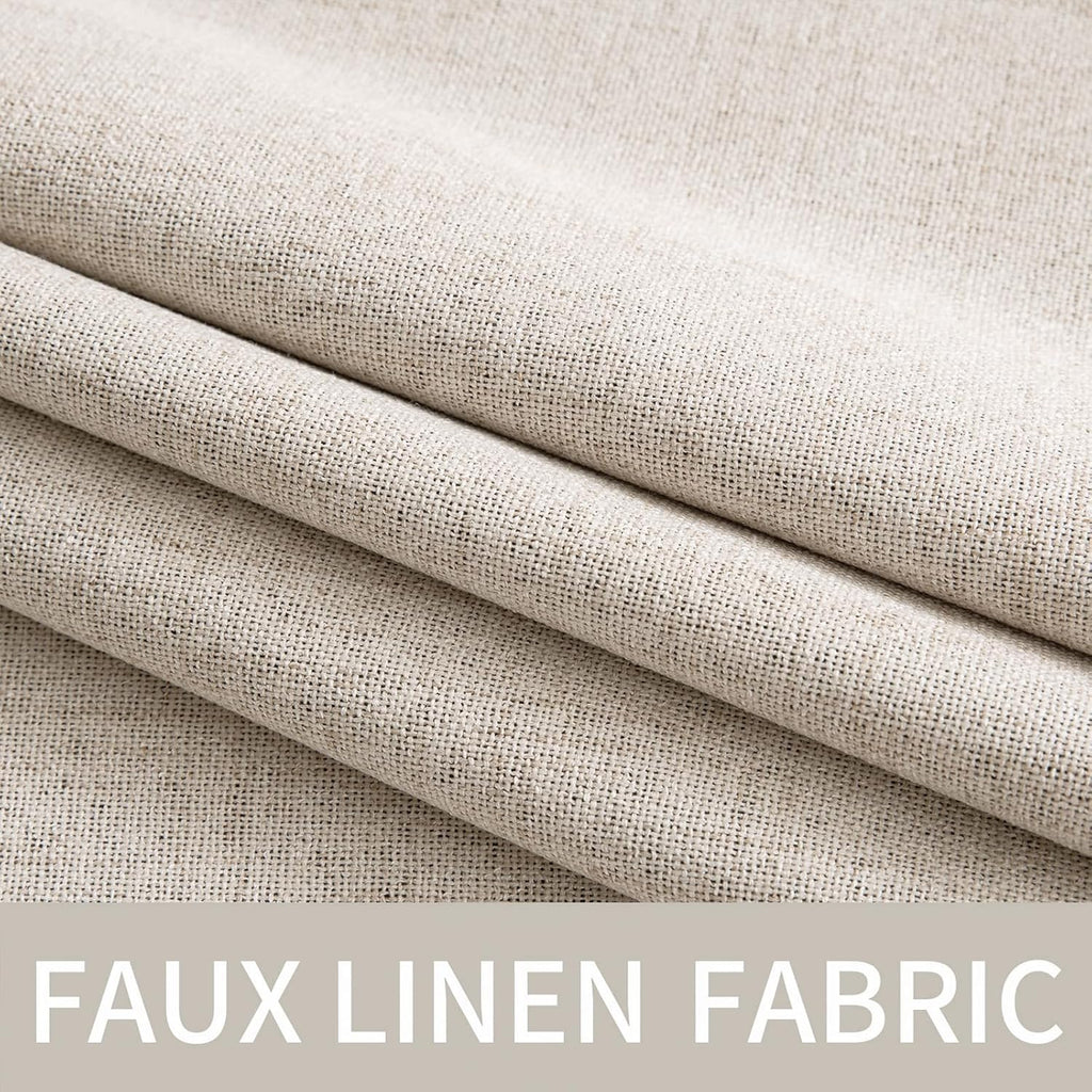 MIULEE Blackout Curtains - 100% Linen Textured Thermal Insulated Drapes | 52 x 45 Inch (2 Panels) for Bedroom & Living Room