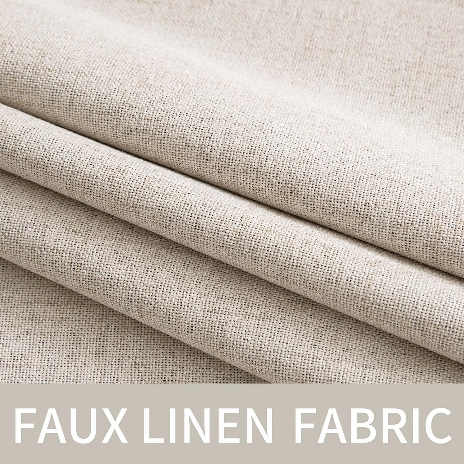 MIULEE 90-Inch Linen Textured Blackout Curtains - Thermal Insulated Grommet Drapes for Bedroom & Living Room | 52 x 90 Inch (2 Panels)