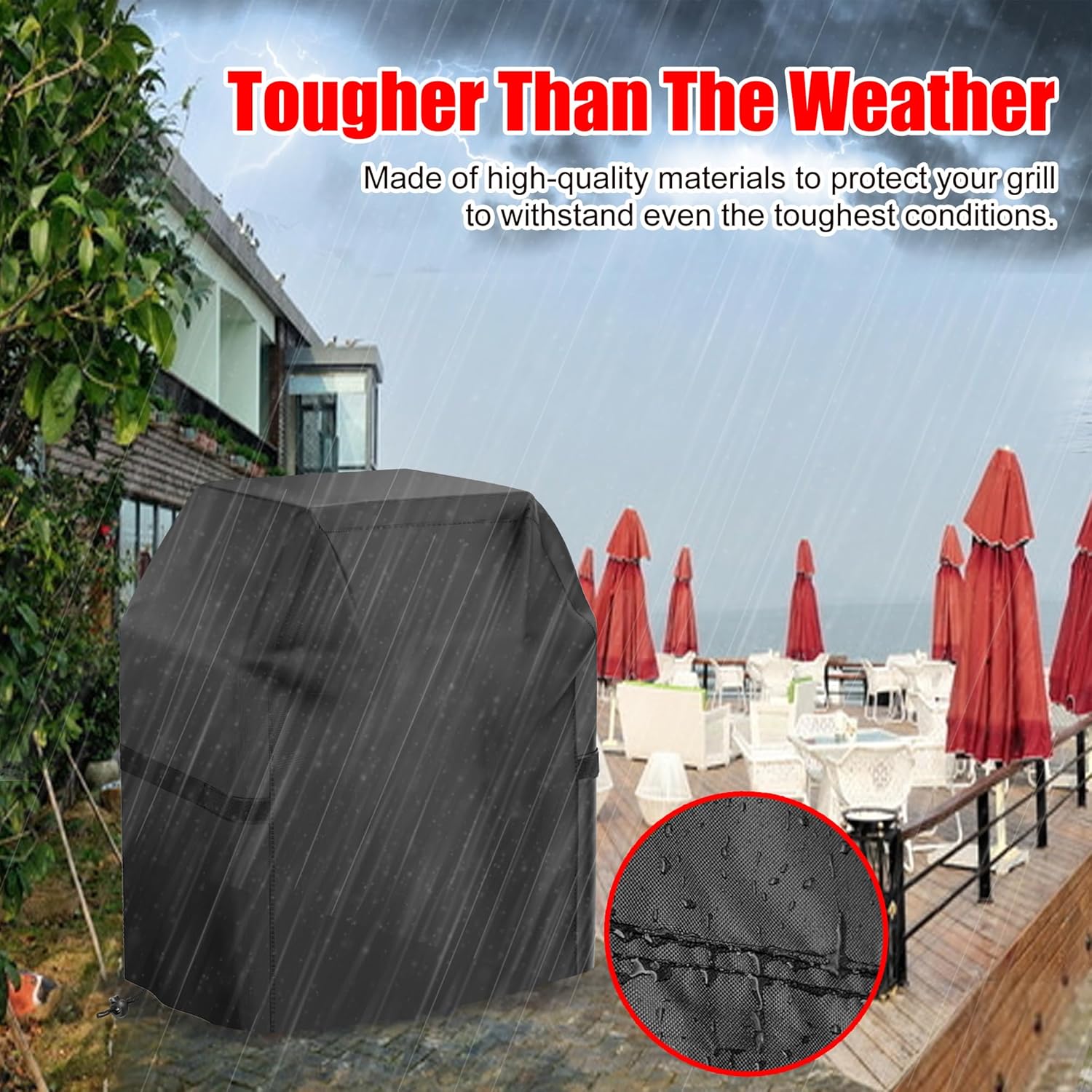 Skiennix 40-Inch Gas Grill Cover - Waterproof & Weather Resistant | UV & Fade Protection, Black
