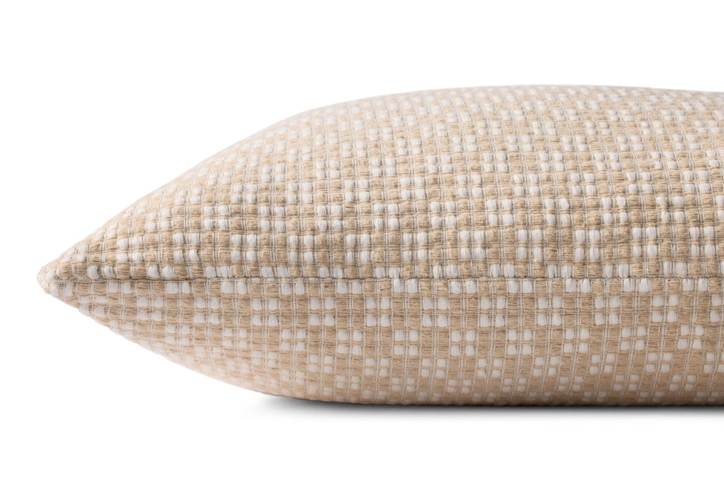 Loloi II Collection PLL0125 Ivory/Wheat 18'' x 18'' Cover w/Down Pillow