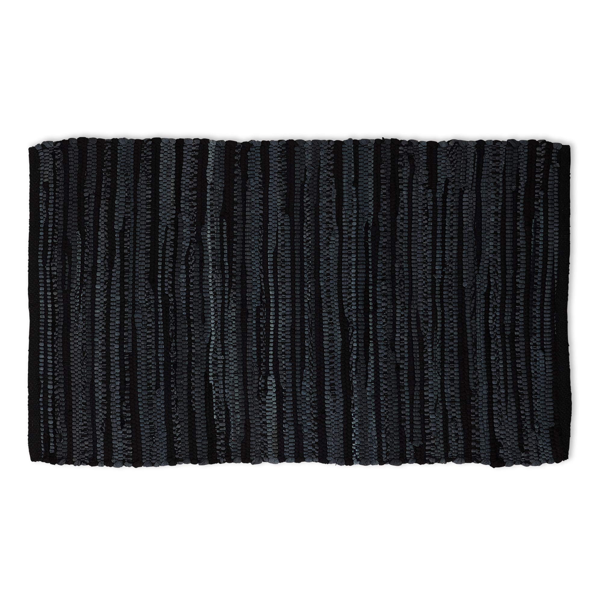 DII Chindi Home Collection Handwoven Multicolor Area Rag Rug, 20x31.5, Black