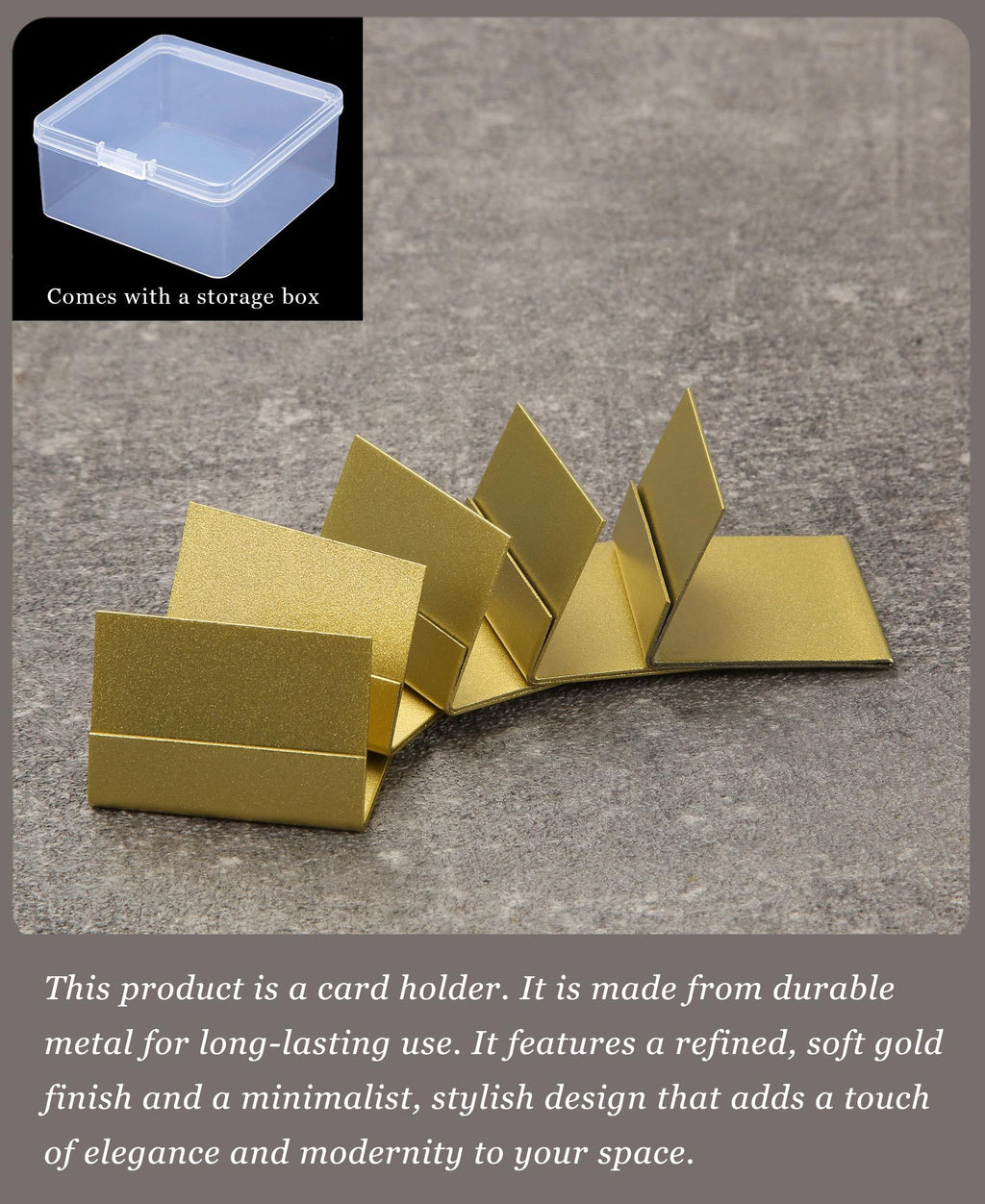 PODUFF Gold Table Number Holders, 24-Pack Metal Place Card Stands & Picture Holders with Storage Box - Ideal for Weddings, Anniversaries, and Parties