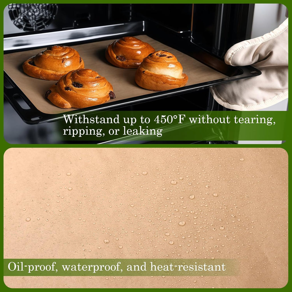 WMKGG Parchment Paper Sheets - 190 PCS Non-Stick Precut Baking Paper for Air Frying & Grilling | 8x12 Inches