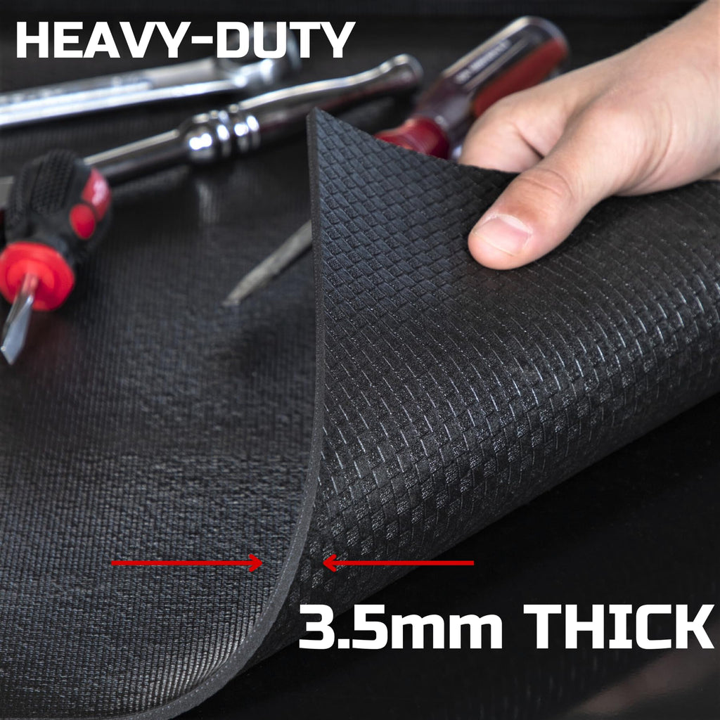 ONREVA Tool Box Liner 24 inch Wide x 24 Ft Large, Toolbox Drawer Liners, Heavy Duty Shelf Rubber Mat, Non Slip Pad Organizer for Rolling Tool Chest Drawers, Cabinet, Workbench, Black