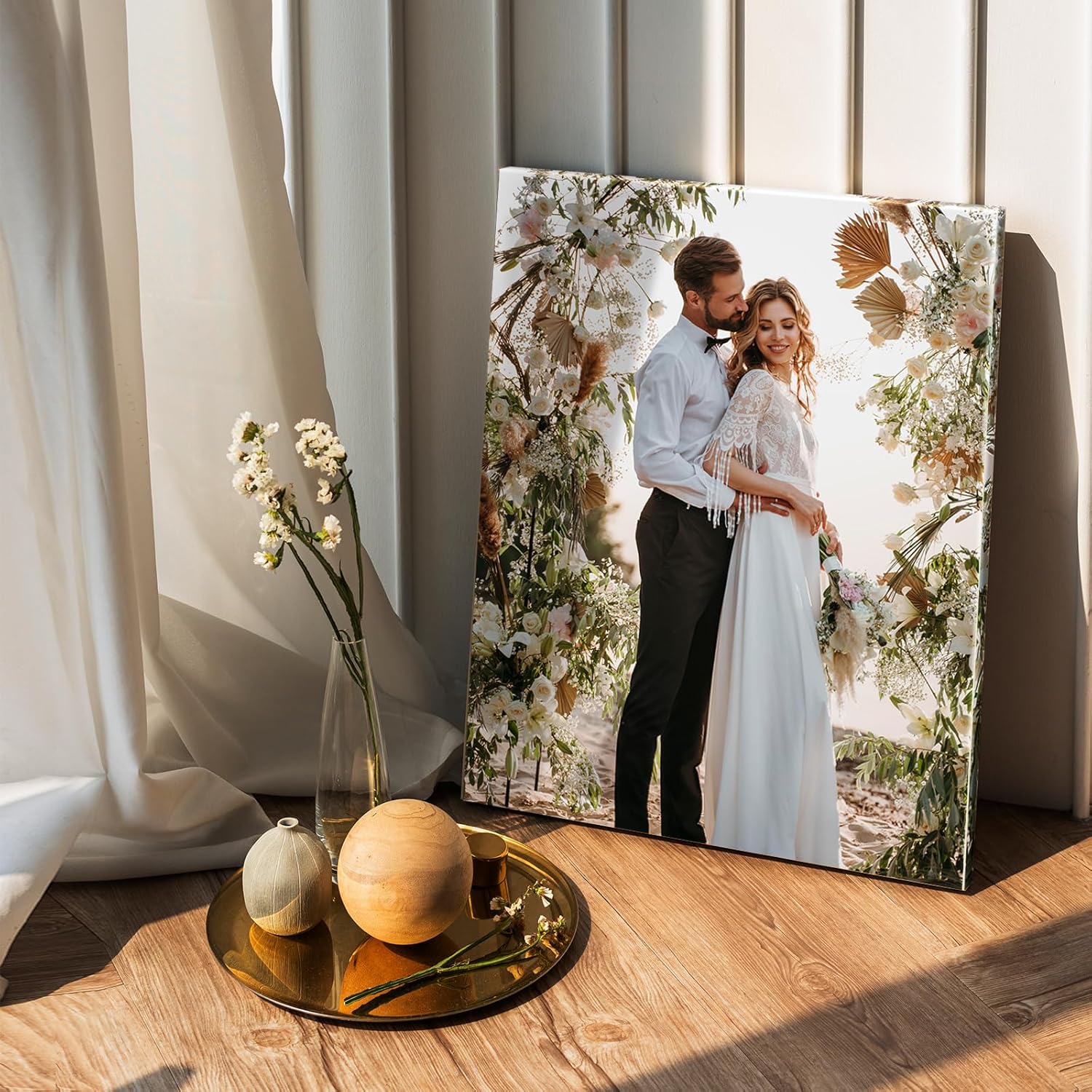 Xrlsg Custom Canvas Prints - Personalized Wood Framed Wall Art for Home Decor | 8" W x 8" H - Landscape