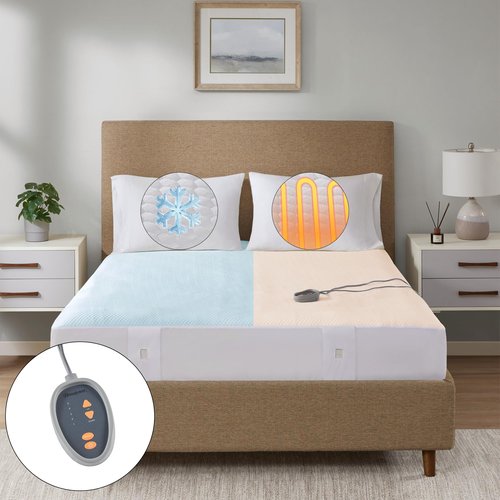 Beautyrest Heated Mattress Pad King - Electric Bed Warmer Cool to Touch, All Seasons Cover, 5 Heat Level, Auto Shut Off, Deep Pocket - Machine Wash Electric Mattress Pad, UL Certified, White, Full