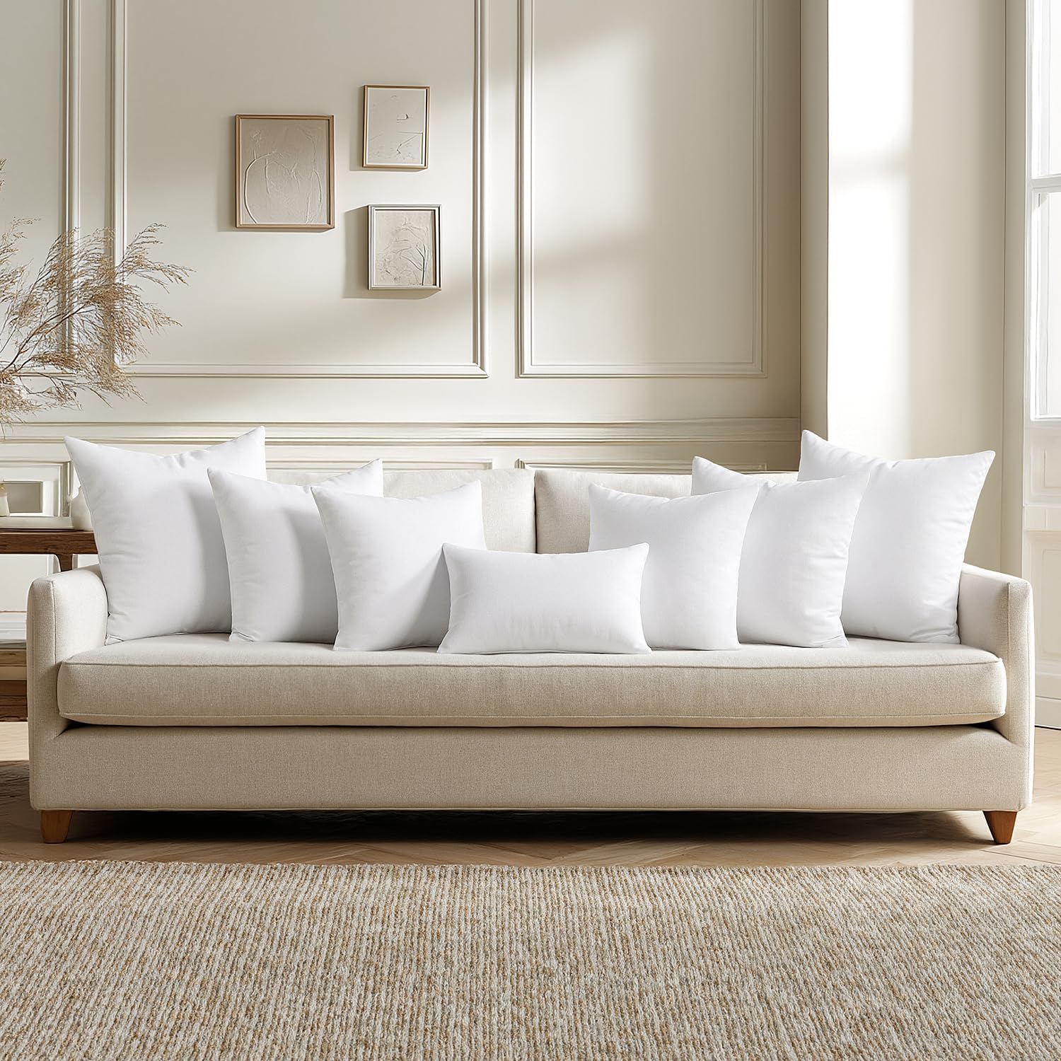 MIULEE Throw Pillow Inserts - Pack of 4, 18x18 Inch, 100% Virgin Fiber Filling for Ultimate Comfort