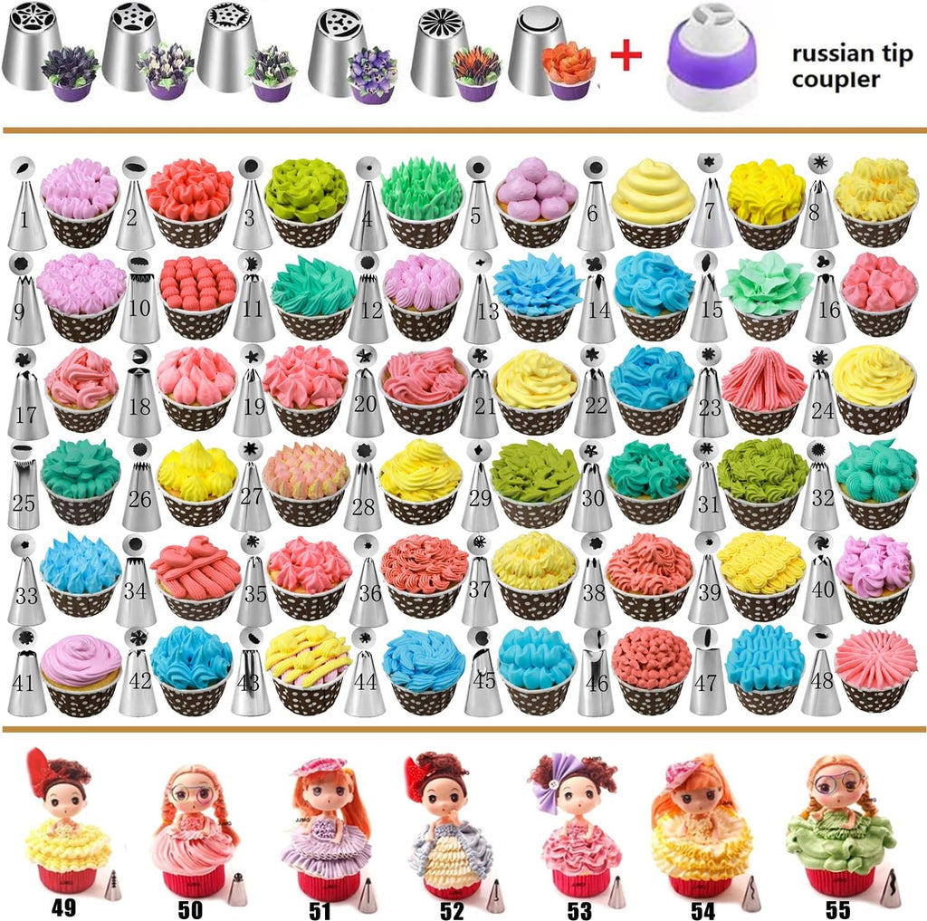 540PCS Cake Decorating Kit | Complete Baking Supplies Set with 4 Springform Pans & Rotating Turntable