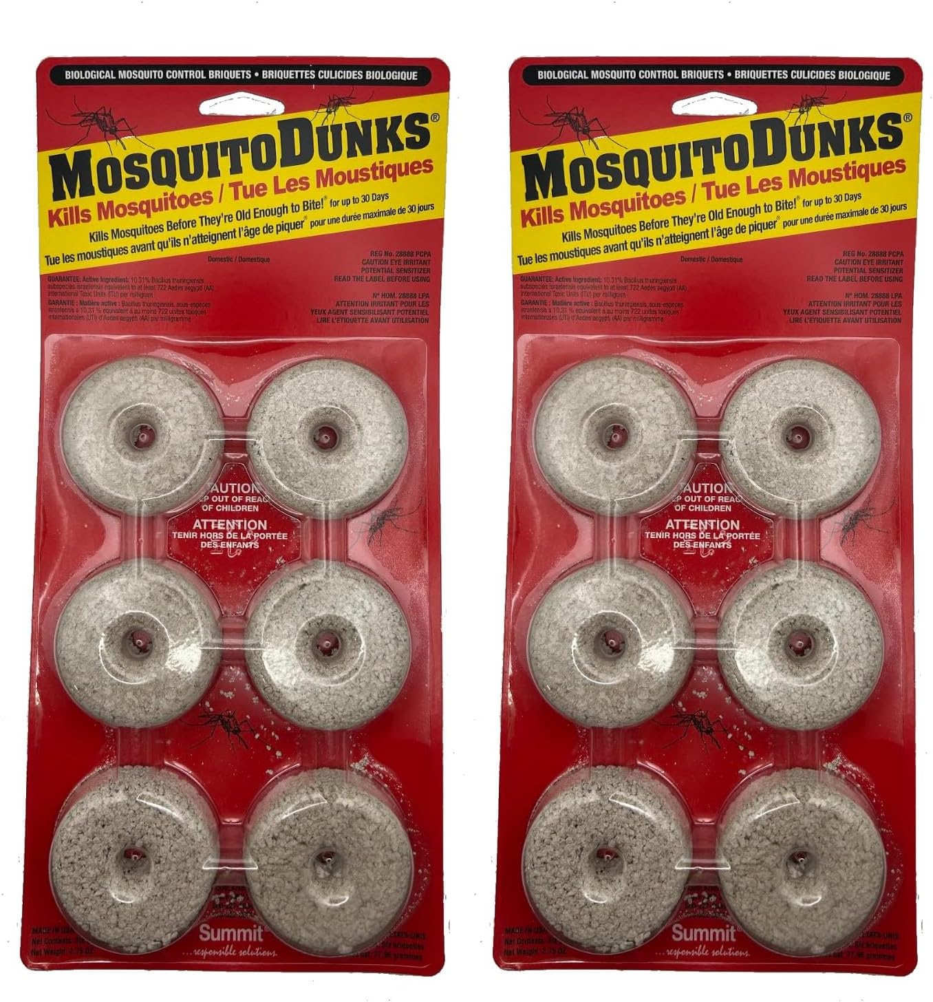 Summit Mosquito Dunks - 2-Pack Natural Larvicide for Effective Mosquito Control